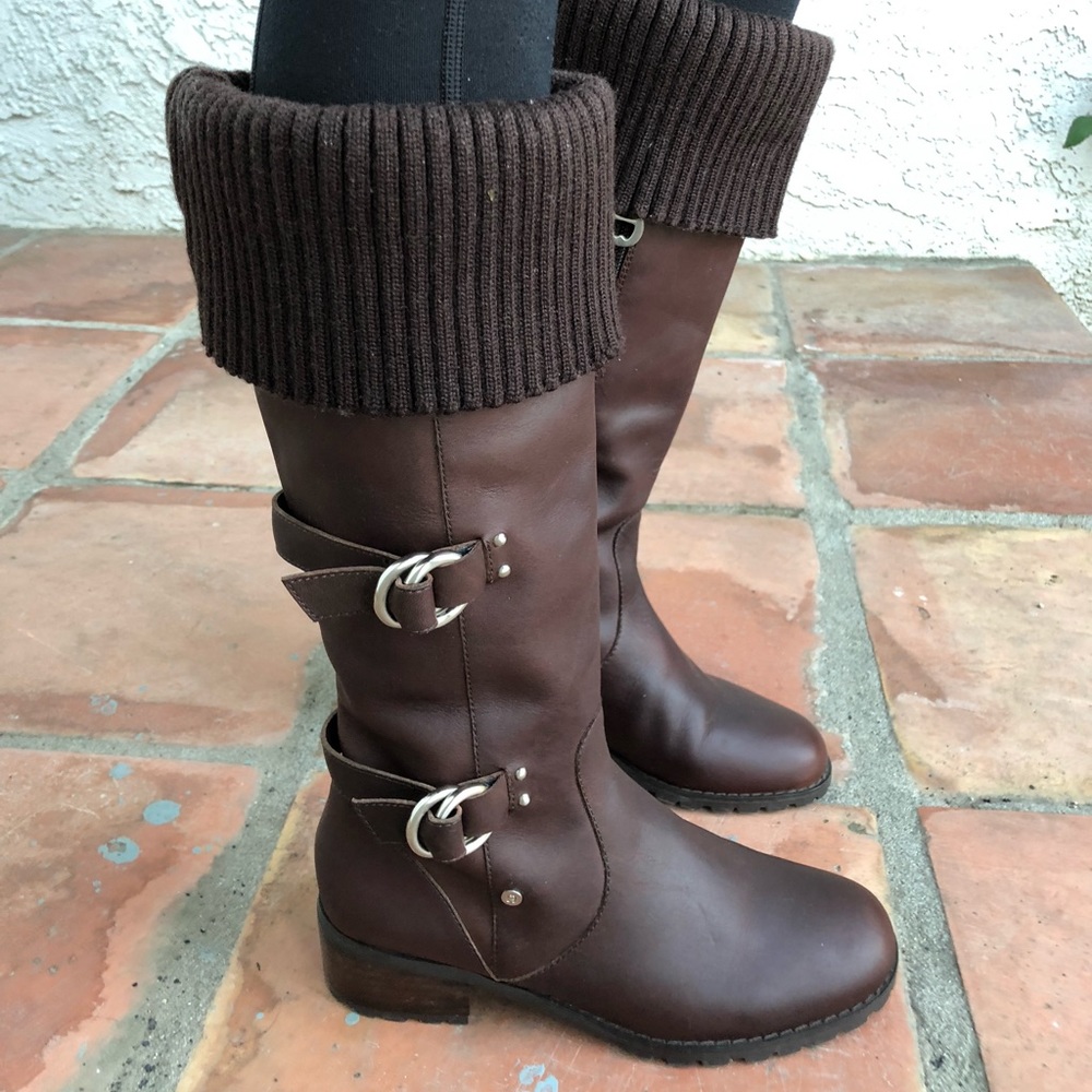 Calf High Leather Boots